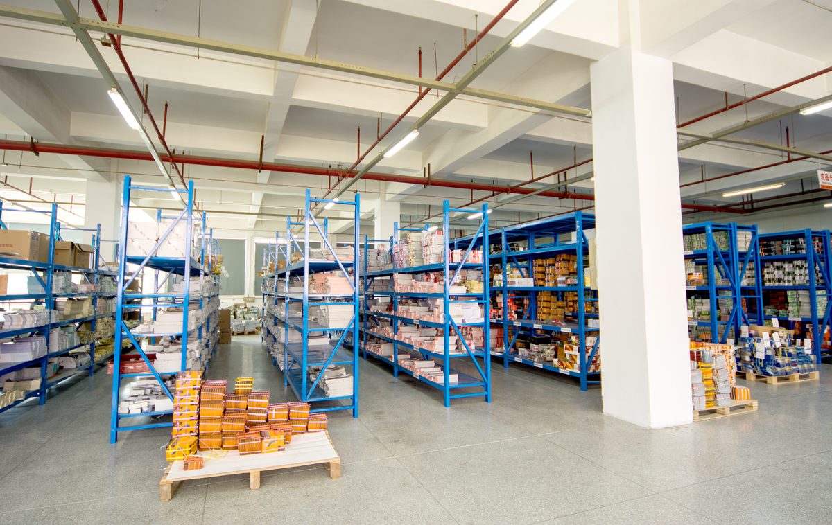 Organized finished-goods warehouse