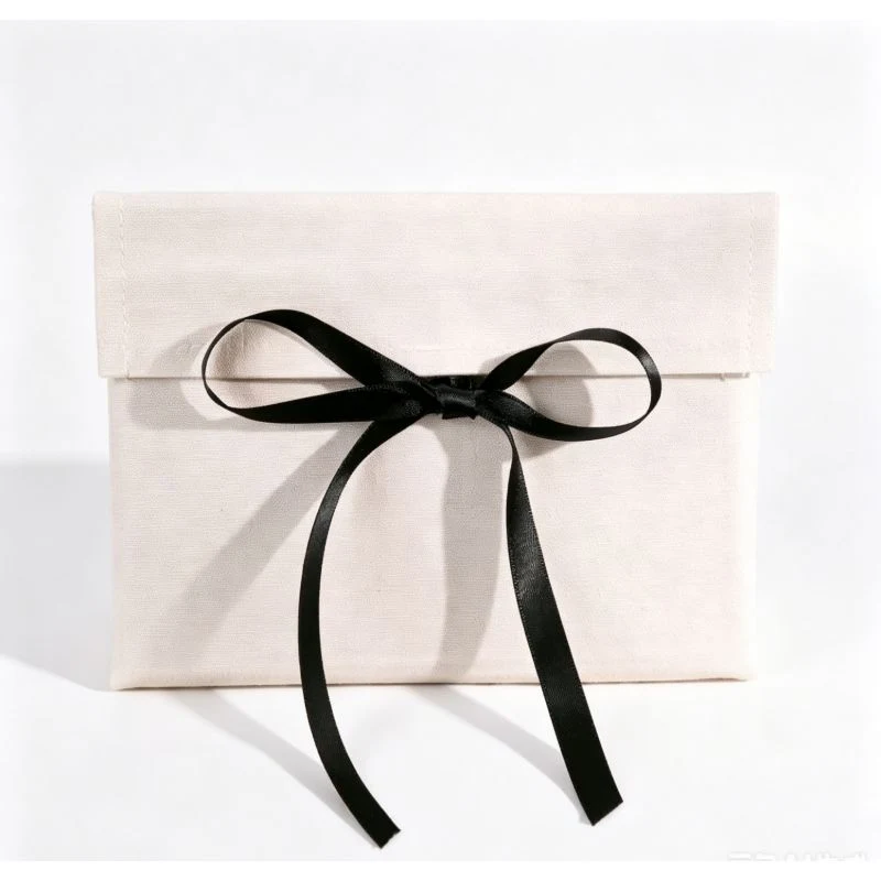 Rust orange cotton drawstring pouch for tea