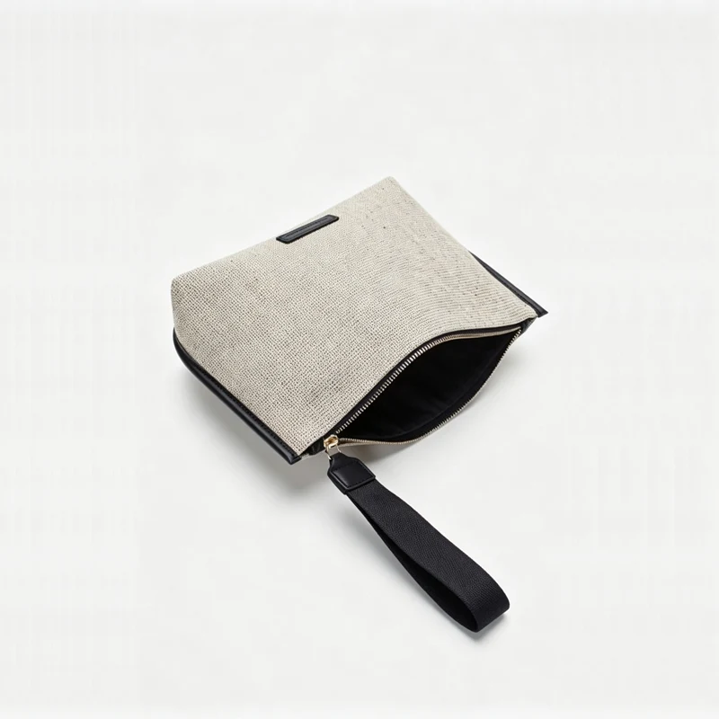 Cotton muslin drawstring pouch with custom print