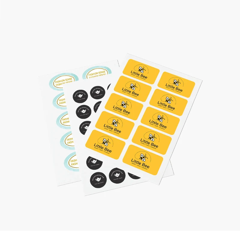 Custom printed brand label sticker sheets