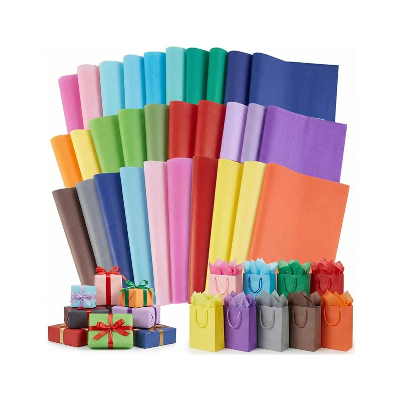 Colorful tissue paper sheets for gift packaging