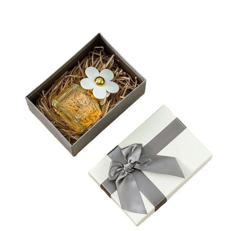 Purple rigid jewelry gift box with bow
