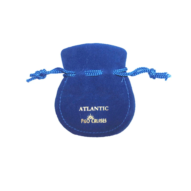 Green suede-style velvet drawstring pouch